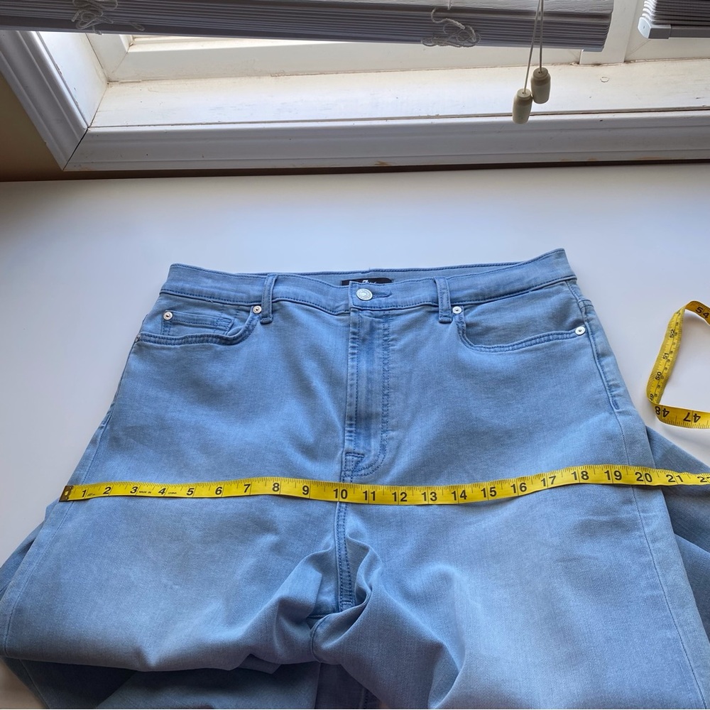 7 For All Mankind Jo Jeans Ultra High Rise Wide Leg Woman 32 Light Wash Soft NEW - Picture 13 of 16